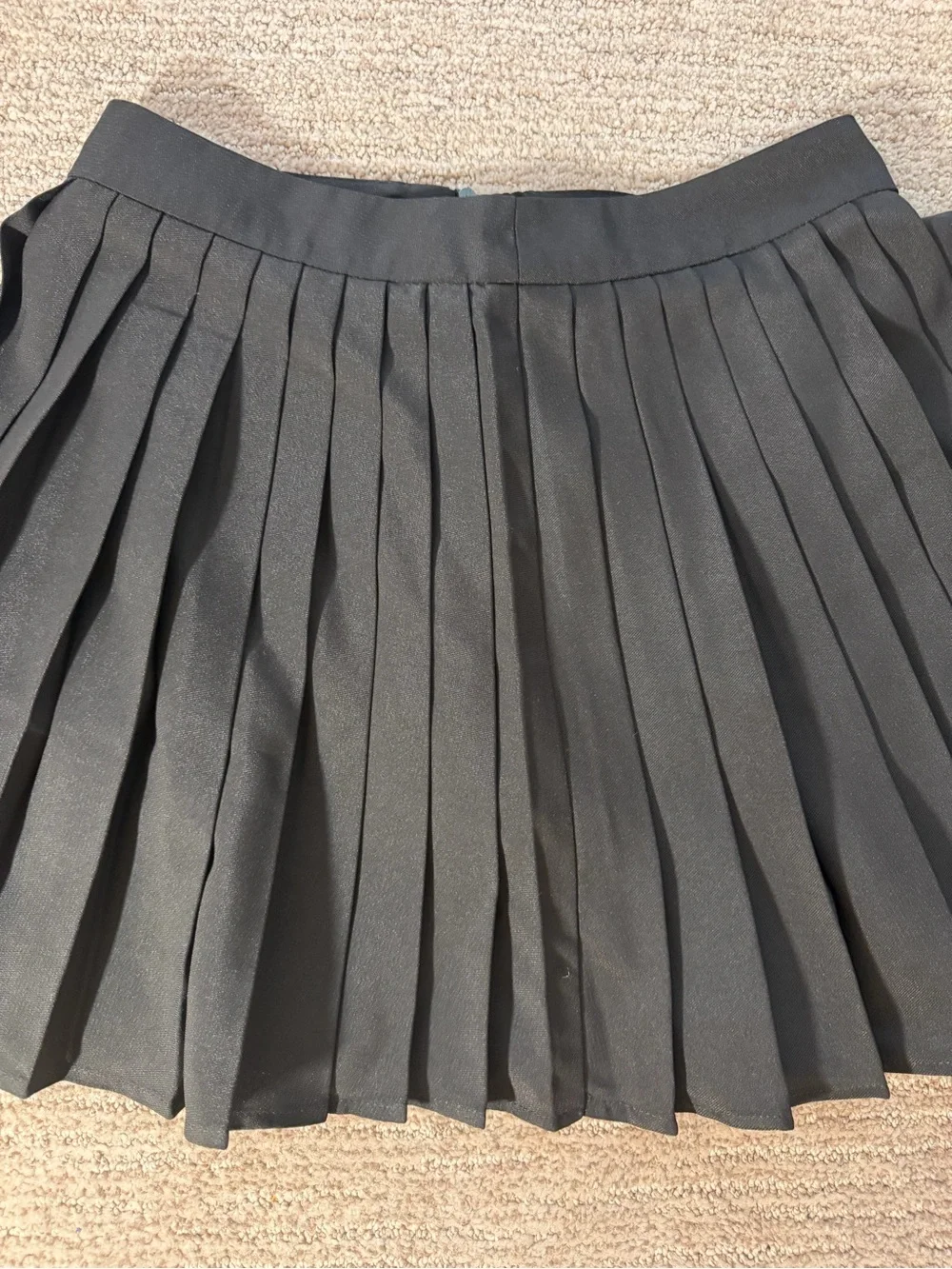 Commense Black Pleated Skater Skirt
